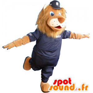 Mascotte de lion marron en tenue de policier - MASFR032814 - Mascottes Lion