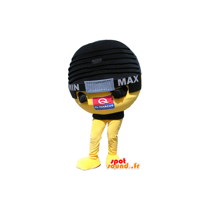 Mascote gigante preto e amarelo micro - MASFR032815 - objetos mascotes