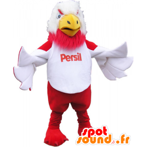 Mascotte d'oiseau géant blanc et rouge - MASFR032819 - Mascotte d'oiseaux