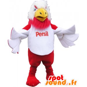 Czerwony i biały ptak gigant maskotka - MASFR032819 - ptaki Mascot