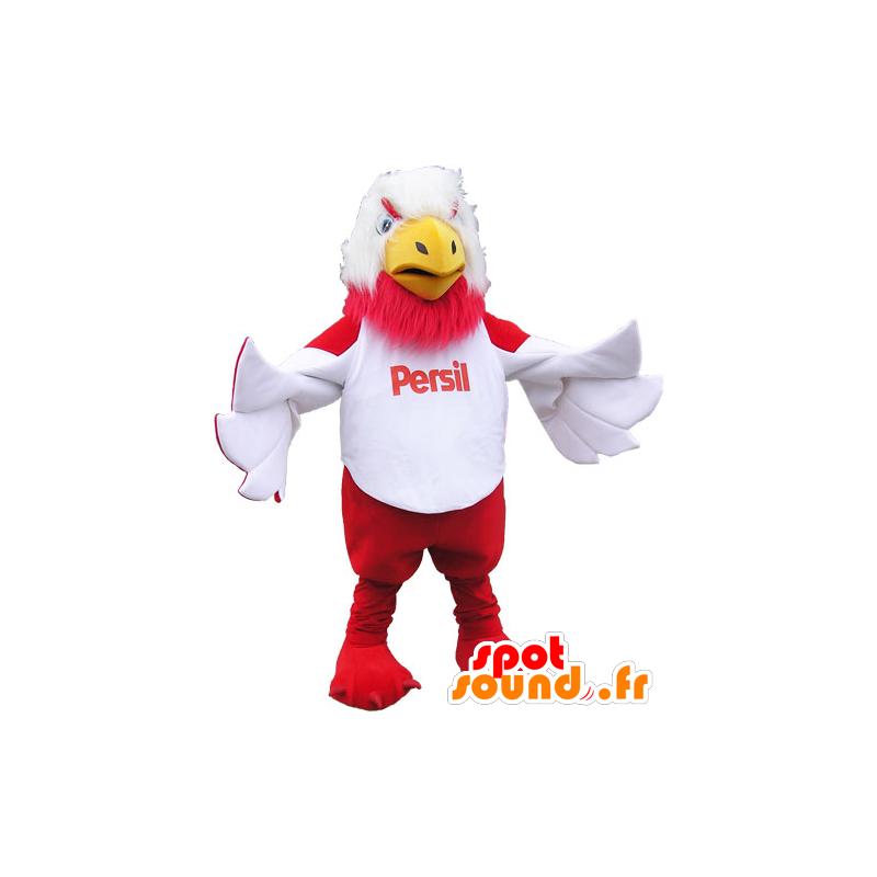 Mascota del pájaro gigante rojo y blanco - MASFR032819 - Mascota de aves