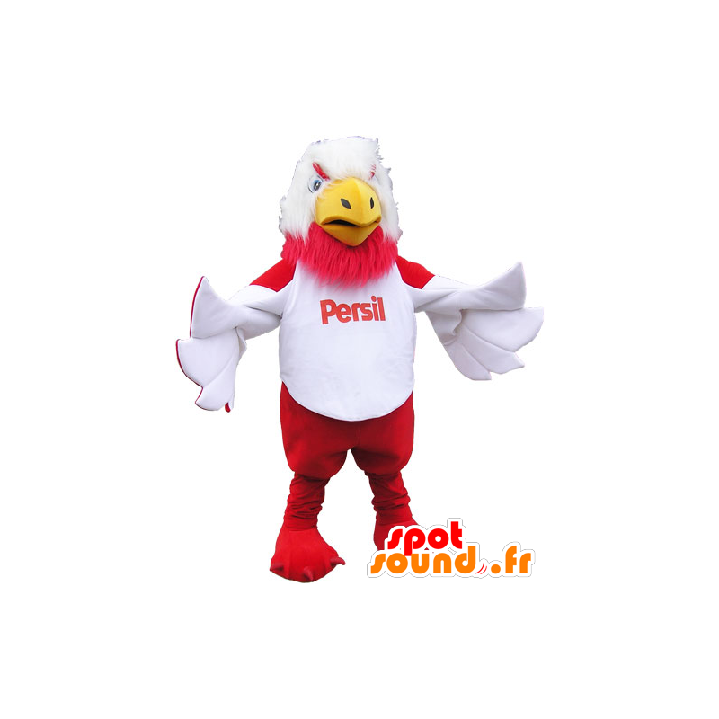 Mascotte d'oiseau géant blanc et rouge - MASFR032819 - Mascotte d'oiseaux