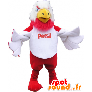 Rosso e bianco mascotte uccello gigante - MASFR032819 - Mascotte degli uccelli