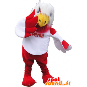 Red and white giant bird mascot - MASFR032819 - Mascot of birds