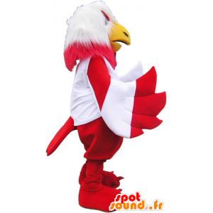 Jätte vit och röd fågelmaskot - Spotsound maskot