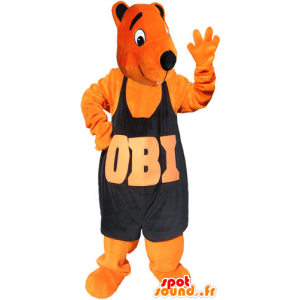 Orange bjørnemaskot, sød og sød. Bamse maskot - Spotsound maskot