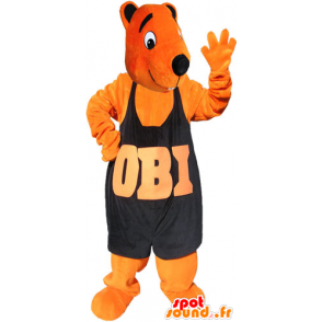 Mascot orange bear, sweet and cute. Teddy mascot - MASFR032822 - Bear mascot