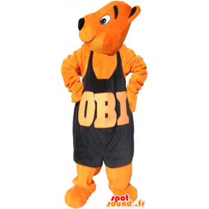 Mascot oranje beer, lief en schattig. Mascotte van Teddy - MASFR032822 - Bear Mascot