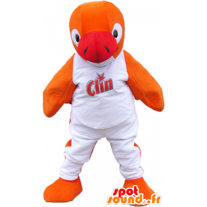 Equipamento alaranjado mascote pingüim em branco - MASFR032824 - pinguim mascote