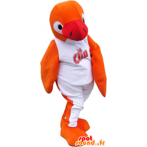 Orange Pinguin-Maskottchen-Outfit in Weiß - MASFR032824 - Pinguin-Maskottchen