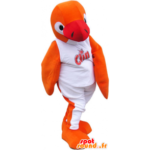 Orange pingvinen maskot antrekk i hvitt - MASFR032824 - Penguin Mascot