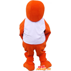 Arancio pinguino mascotte vestito in bianco - MASFR032824 - Mascotte pinguino