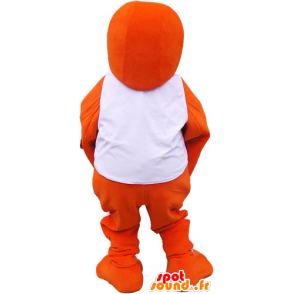 Arancio pinguino mascotte vestito in bianco - MASFR032824 - Mascotte pinguino