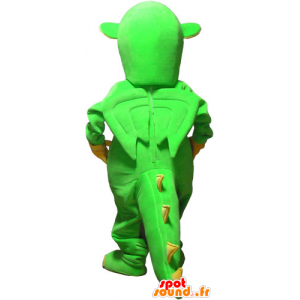 Flashy gele en groene dinosaurus mascotte - MASFR032825 - Dinosaur Mascot