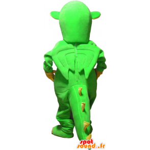 Mascotte de dinosaure vert flashy et jaune - MASFR032825 - Mascottes Dinosaure