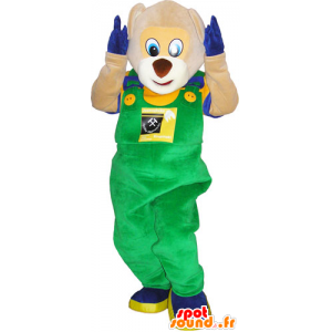 Macacão Pooh Mascote e segurando colorido - MASFR032826 - mascote do urso