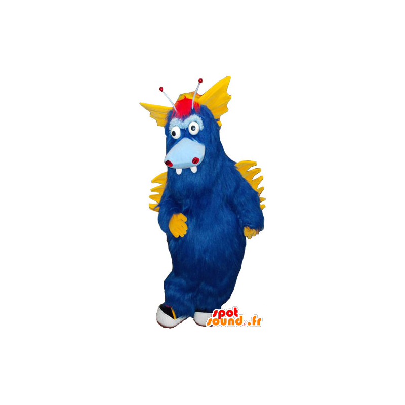 Mascot gran monstruo peludo azul y amarillo Todos - MASFR032827 - Mascotas de los monstruos