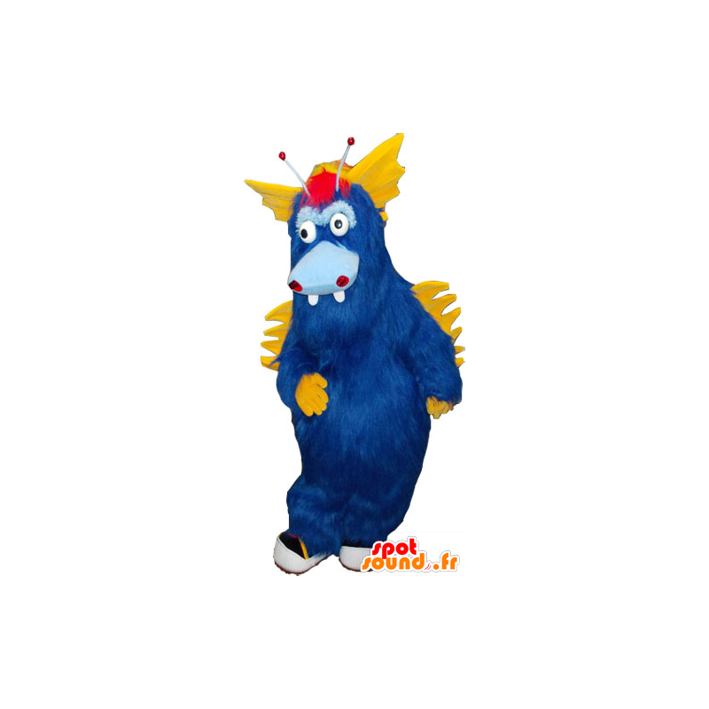 Mascot grande blu e giallo mostro peloso tutto - MASFR032827 - Mascotte di mostri