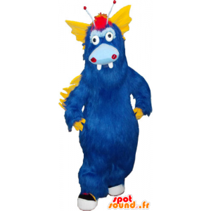 Stor furry blå og gul monster maskot - Spotsound maskot