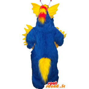 Maskot velký modrý a žlutý chlupatý monstrum vše - MASFR032827 - Maskoti netvoři