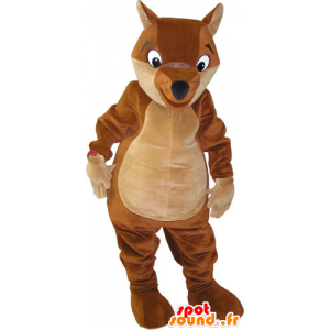 Raposa mascote castanho e beige gigante - Mascotes raposas - MASFR032829 - SpotSound.fr
