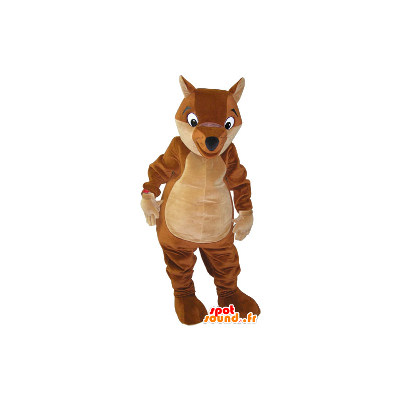 Marrone mascotte volpe e beige gigante - MASFR032829 - Mascotte Fox