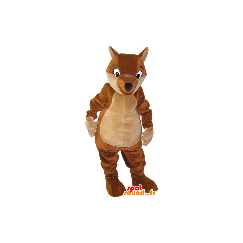 καφέ μασκότ αλεπού και γιγαντιαία μπεζ - MASFR032829 - Fox Μασκότ
