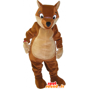 Brown fox mascot and giant beige - MASFR032829 - Mascots Fox