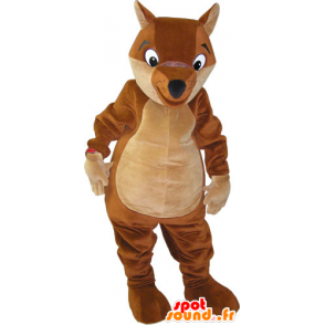 Raposa mascote castanho e beige gigante - Mascotes raposas - MASFR032829 - SpotSound.fr