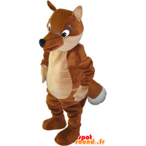 Brown fox mascot and giant beige - MASFR032829 - Mascots Fox