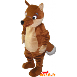 Brown fox mascotte en gigantische beige - MASFR032829 - Fox Mascottes