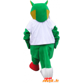 Grote groene vos mascotte met een wit overhemd - MASFR032830 - Fox Mascottes