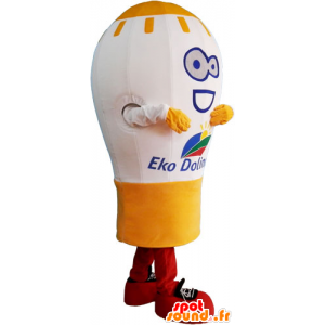 Mascot reusachtige bol, wit en geel - MASFR032832 - mascottes Bulb