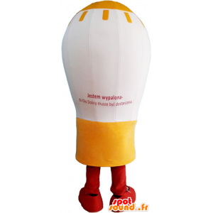 Mascot reusachtige bol, wit en geel - MASFR032832 - mascottes Bulb