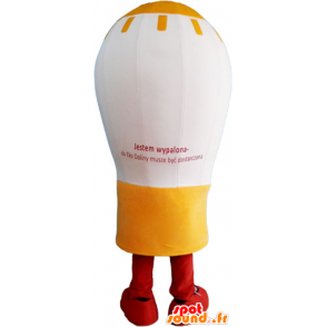 Mascotte d'ampoule géante, blanche et jaune - MASFR032832 - Mascottes Ampoule