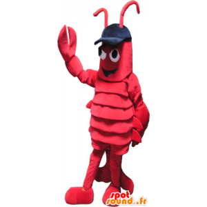 Red giant lobster with large claws mascot