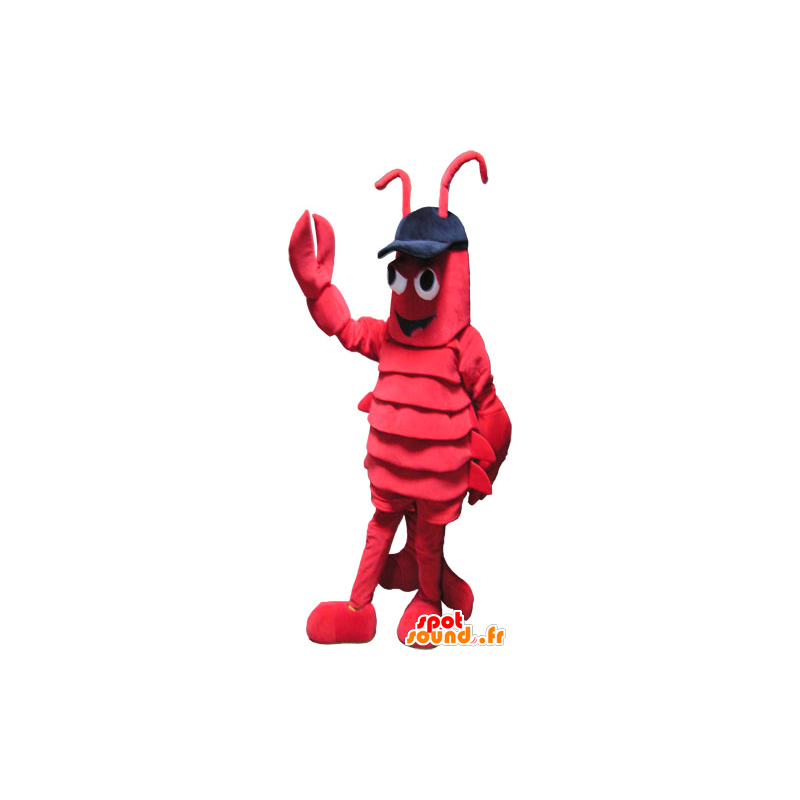 Kæmpe rød hummermaskot med store kløer - Spotsound maskot