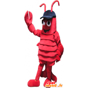 Mascote lagosta gigante vermelha com grandes garras - MASFR032833 - mascotes Lobster