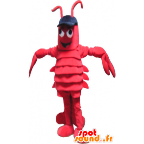 Mascote lagosta gigante vermelha com grandes garras - MASFR032833 - mascotes Lobster