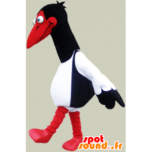 Mascota de gaviota blanca, negro y rojo. Traje de aves - MASFR032835 - Mascotas del océano