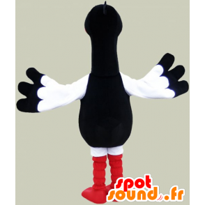 Bílý racek maskot, černá a červená. Bird Costume - MASFR032835 - Maskoti oceánu