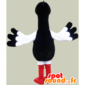 Bílý racek maskot, černá a červená. Bird Costume - Maskoti oceánu - MASFR032835 - SpotSound.fr