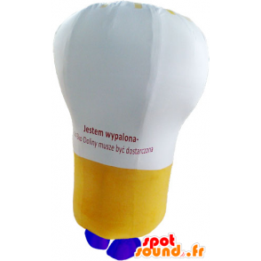 Mascot giant light bulb, white, yellow and blue - MASFR032837 - Mascots bulb