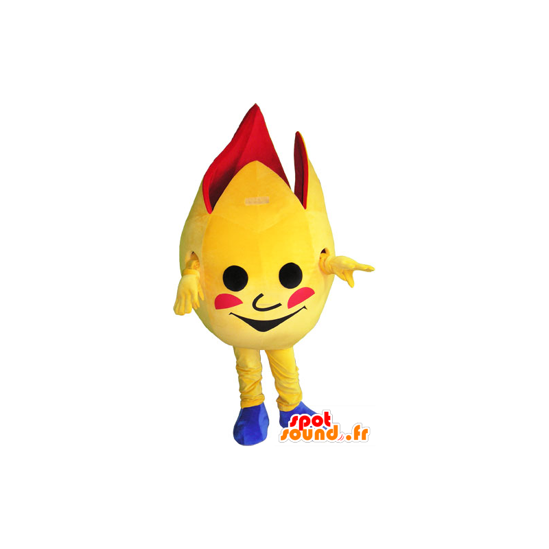 Mascotte d'œuf géant ouvert jaune et rouge - MASFR032839 - Mascotte alimentaires