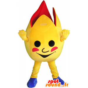 Mascotte d'œuf géant ouvert jaune et rouge - MASFR032839 - Mascotte alimentaires