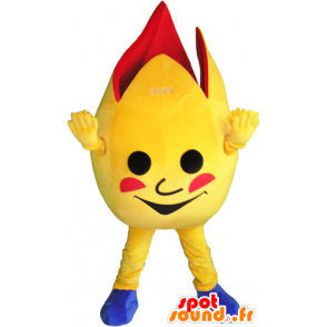 Gigante mascote ovo aberto amarelo e vermelho - MASFR032839 - mascote alimentos