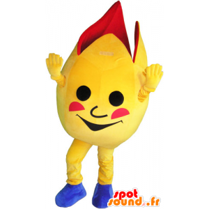 Mascotte d'œuf géant ouvert jaune et rouge - MASFR032839 - Mascotte alimentaires