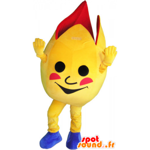 Gigante mascote ovo aberto amarelo e vermelho - MASFR032839 - mascote alimentos