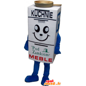 White giant milk carton mascot - MASFR032840 - Mascots of objects