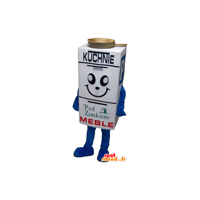 White giant milk carton mascot - MASFR032840 - Mascots of objects